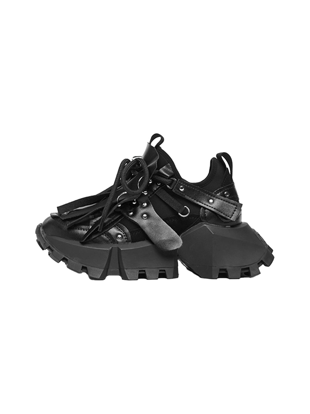 KEDDO│Studded Tassel Chunky Sneakers-Black - PSYLOS 1, KEDDO│Studded Tassel Chunky Sneakers-Black, Chunky Sneakers, KEDDO, PSYLOS 1